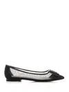 Roger Vivier Gommettine Buckled Mesh Ballet Flats In Black
