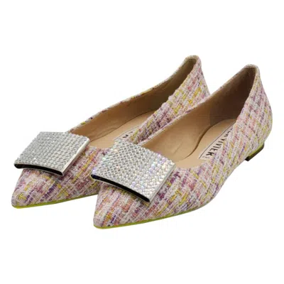 Pre-owned Roger Vivier Gommettine Ball Ballet Flats - Woven Fabric In Multicolor In Brown