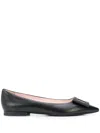 Roger Vivier Black Goat Leather Gommettine 05 Ballerinas In Black