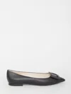 Roger Vivier Black Goat Leather Gommettine 05 Ballerinas In Black