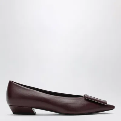 Roger Vivier Gommettine Ballerina In Mosto-coloured Leather In Animal Print