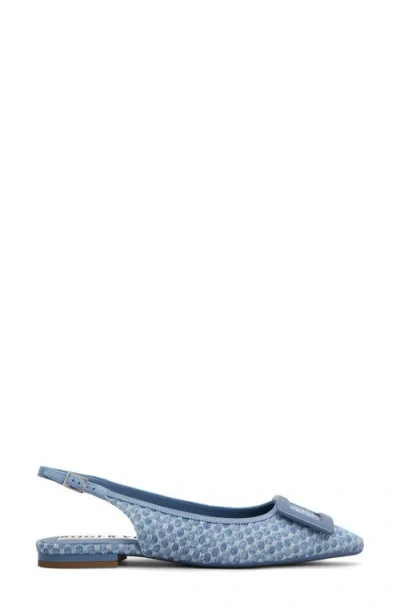 Roger Vivier Gommettine Denim Slingback Flats In Animal Print