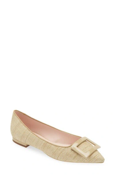 ROGER VIVIER GOMMETTINE BUCKLE POINTED TOE FLAT