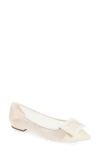 Roger Vivier 5mm Gommettine Mesh Ballerina Flats In Avorio/cir