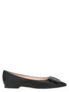 Roger Vivier Gommettine Leather Ballet Flats With Tonal Buckle