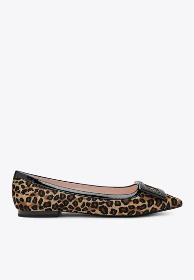 ROGER VIVIER GOMMETTINE LEOPARD-PRINT BALLET FLATS