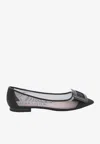 Roger Vivier Gommettine Buckled Mesh Ballet Flats In Black