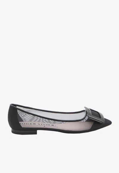 ROGER VIVIER GOMMETTINE MESH BALLET FLATS