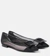 Roger Vivier Gommettine Buckled Mesh Ballet Flats In Black