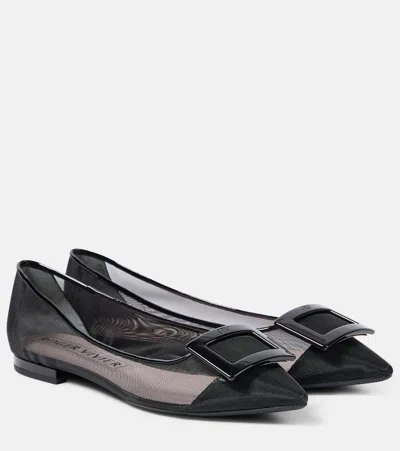 ROGER VIVIER GOMMETTINE MESH BALLET FLATS