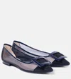 Roger Vivier Gommettine Buckled Mesh Ballet Flats In Blu/blu Chiaro