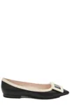 Roger Vivier Gommettine Buckled Patent-leather Ballet Flats In Black