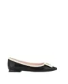 Roger Vivier Gommettine Buckled Patent-leather Ballet Flats In Black