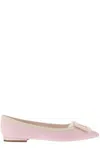 Roger Vivier Leather Gommettine Ballet Flats With Maxi Buckle In Powder