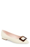 Roger Vivier Gommettine Ball Leather Ballet Flats In Cire