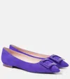 Roger Vivier Gommettine Suede Ballet Flats In Purple