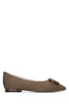 Roger Vivier Turtle Ballerina Buckle Toe Square In Neutral