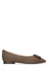 Roger Vivier Turtle Ballerina Buckle Toe Square In Brown