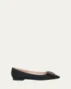 Roger Vivier Gommettine Turtle Flats In Black
