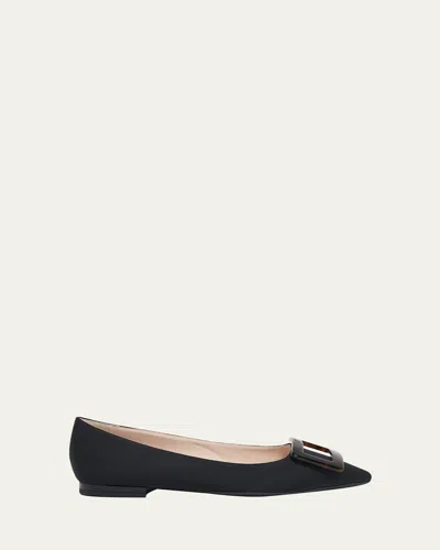 Roger Vivier Gommettine Turtle Flats In Black