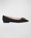 Roger Vivier Gommettine Pointed Toe Flat In Black