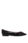 Roger Vivier Gommettine Buckled Glossed Crinkled-leather Ballet Flats In Black