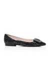 Roger Vivier Gommettine Tweed Ballet Flats In Black