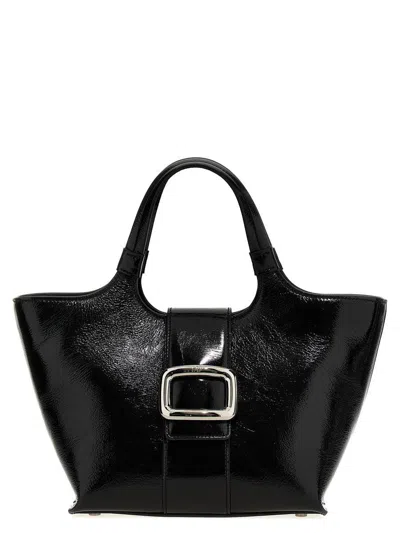Roger Vivier Grand Vivier Choc Leather Mini Bag In Black