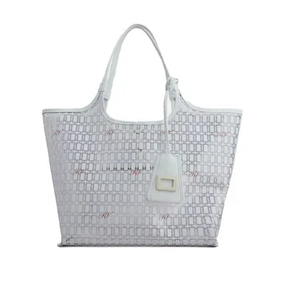 Roger Vivier Grand Vivier Medium Bag In Pvc In White