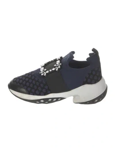 Pre-owned Roger Vivier Graphic Print Crystal Embellishments Sneakers In Multi