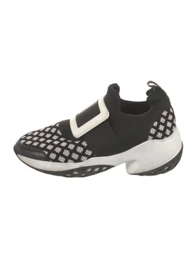 Pre-owned Roger Vivier Graphic Print Sneakers In Black