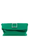 Roger Vivier Green Trompette Clutch In Green