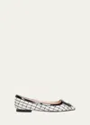 Roger Vivier 5mm Gommettine Bicolor Ballerina Flats In Bianco/nero