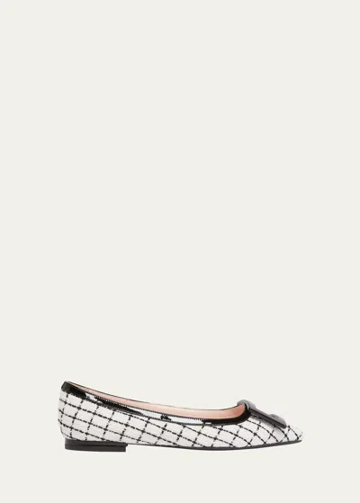 ROGER VIVIER GOMMETTINE BICOLOR BUCKLE BALLERINA FLATS