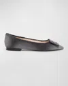 Roger Vivier Grommettine Denim Buckle Ballerina Flats In Nero