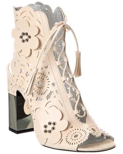 Roger Vivier Gulpure Leather Boot In Neutral