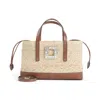 Roger Vivier Rv Skate Straw Flowers Handbag Women In Beige