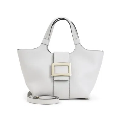 Roger Vivier Belle Vivier Mini Shopping Bag In Leather Woman In White
