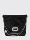 Roger Vivier Mini Pilgrim Black Leather Bag In Black