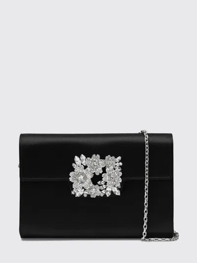 ROGER VIVIER ROGER VIVIER EFFLORESCENCE SATIN POUCH WITH JEWEL BUCKLE,H98570002