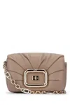 Roger Vivier Small Leather Viv Choc Me Shoulder Bag In Brown