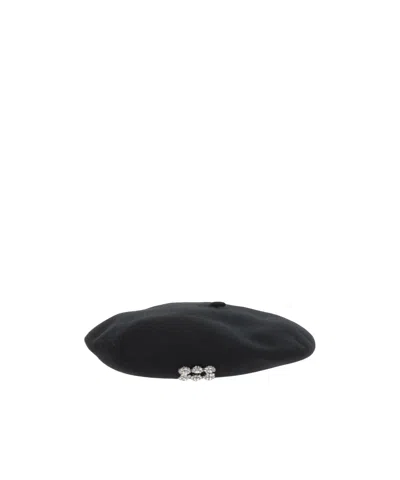 Roger Vivier Hat With Diamonds In Black