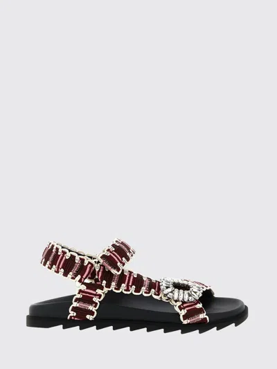 Roger Vivier Embellished Flat Sandals In Multi