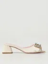 Roger Vivier Bikiviv Strass Buckle Mule 45 In Yellow Cream