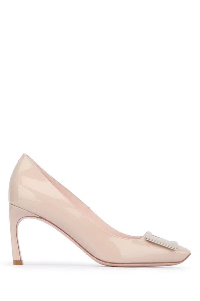 Roger Vivier Trompette Woven-detailed Leather Pumps In Metal And Leather Buckle Closure
