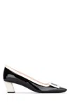 Roger Vivier 45mm Belle Vivier Patent Leather Pumps In B999neroc019cire