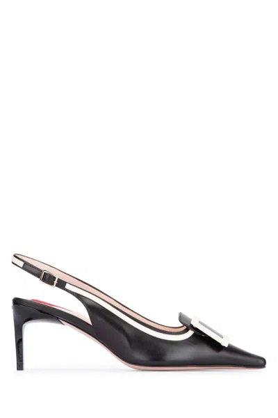 ROGER VIVIER ROGER VIVIER VIV' CANARD LEATHER SLINGBACK PUMPS