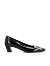 Roger Vivier Belle Vivier Patent Pumps With Metal Buckle In Black
