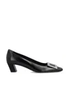 Roger Vivier Belle Vivier Patent Pumps With Metal Buckle In Black