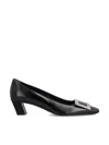 Roger Vivier Belle Vivier Patent Pumps With Metal Buckle In Black